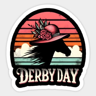 Cute Horse 150th Derby Day 2024 Horse racing Fascinator Sticker